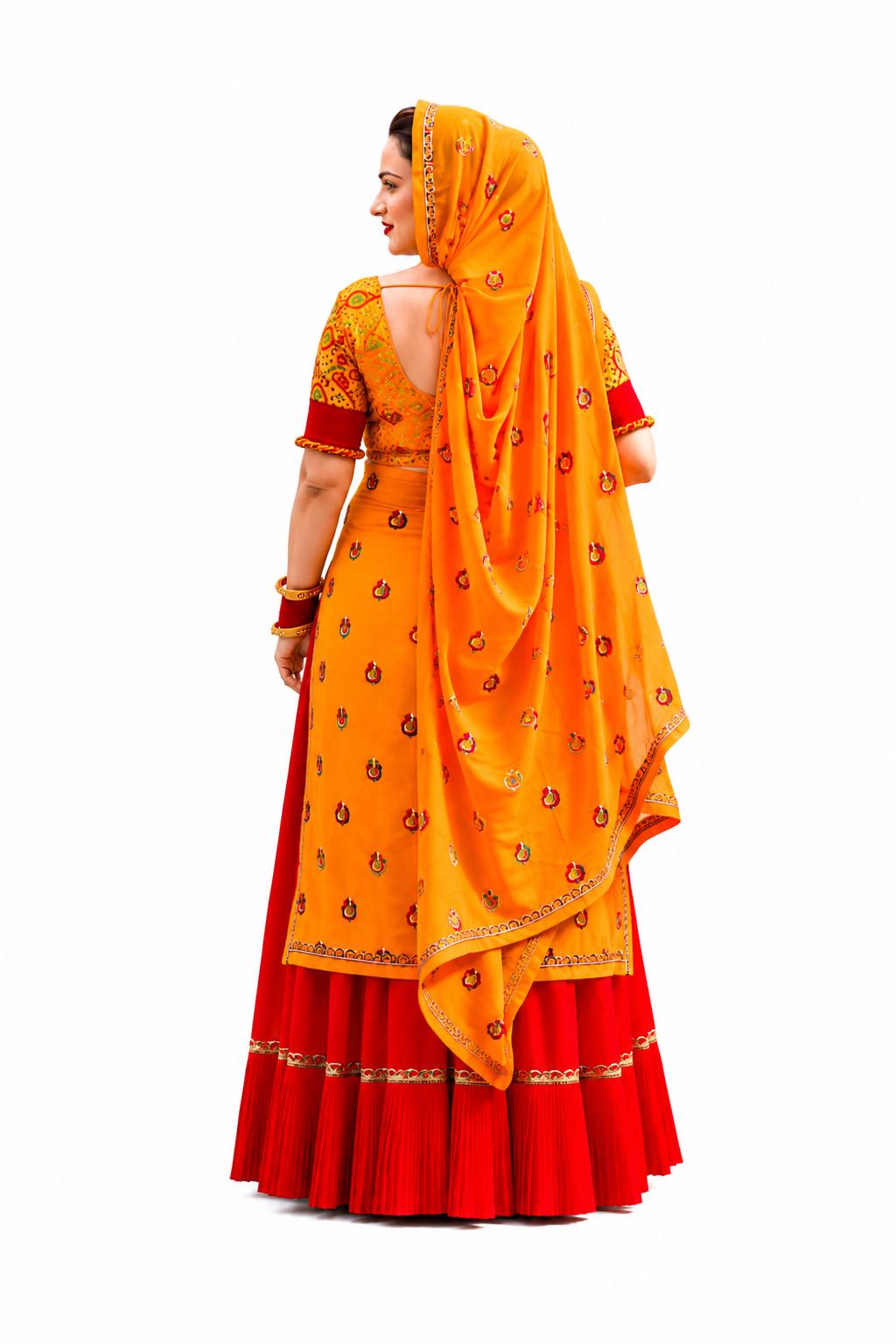 Handmade Meenawati Ghagra Lugdi | Rajasthani Folk Costume, Indian Heritage Wear