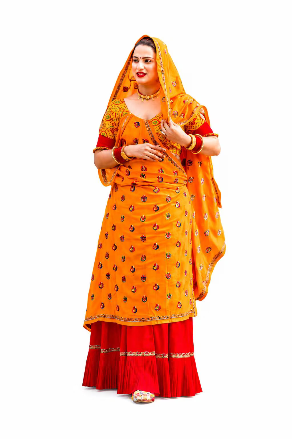 Handmade Meenawati Ghagra Lugdi | Rajasthani Folk Costume, Indian Heritage Wear